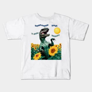 Sunflower Soul, T Rex Heart Kids T-Shirt